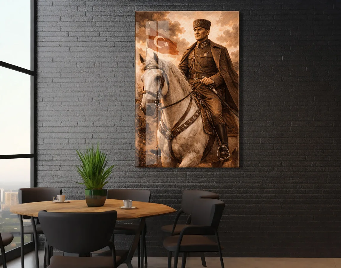 Mustafa Kemal Atatürk Cam Tablo - PeonyAta035 — görsel 6