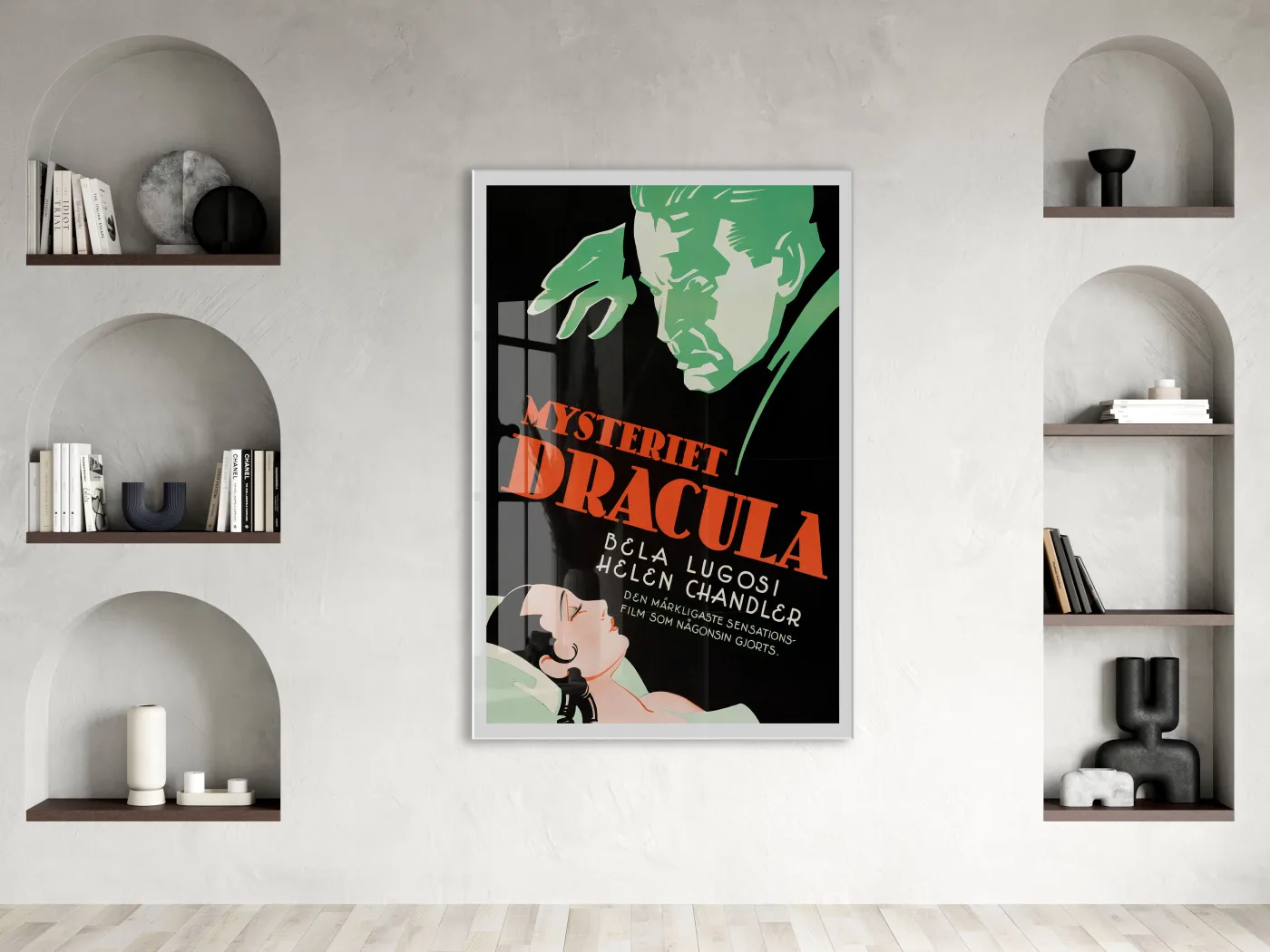 Vintage Dracula Cam Tablo | Retro Gotik Poster UV Baskılı Temperli Cam - Peony149 — görsel 2
