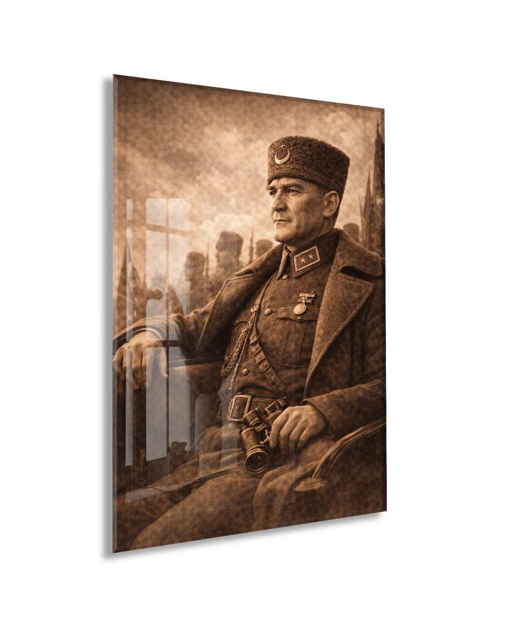 Mustafa Kemal Atatürk Cam Tablo - PeonyAta032 — görsel 1
