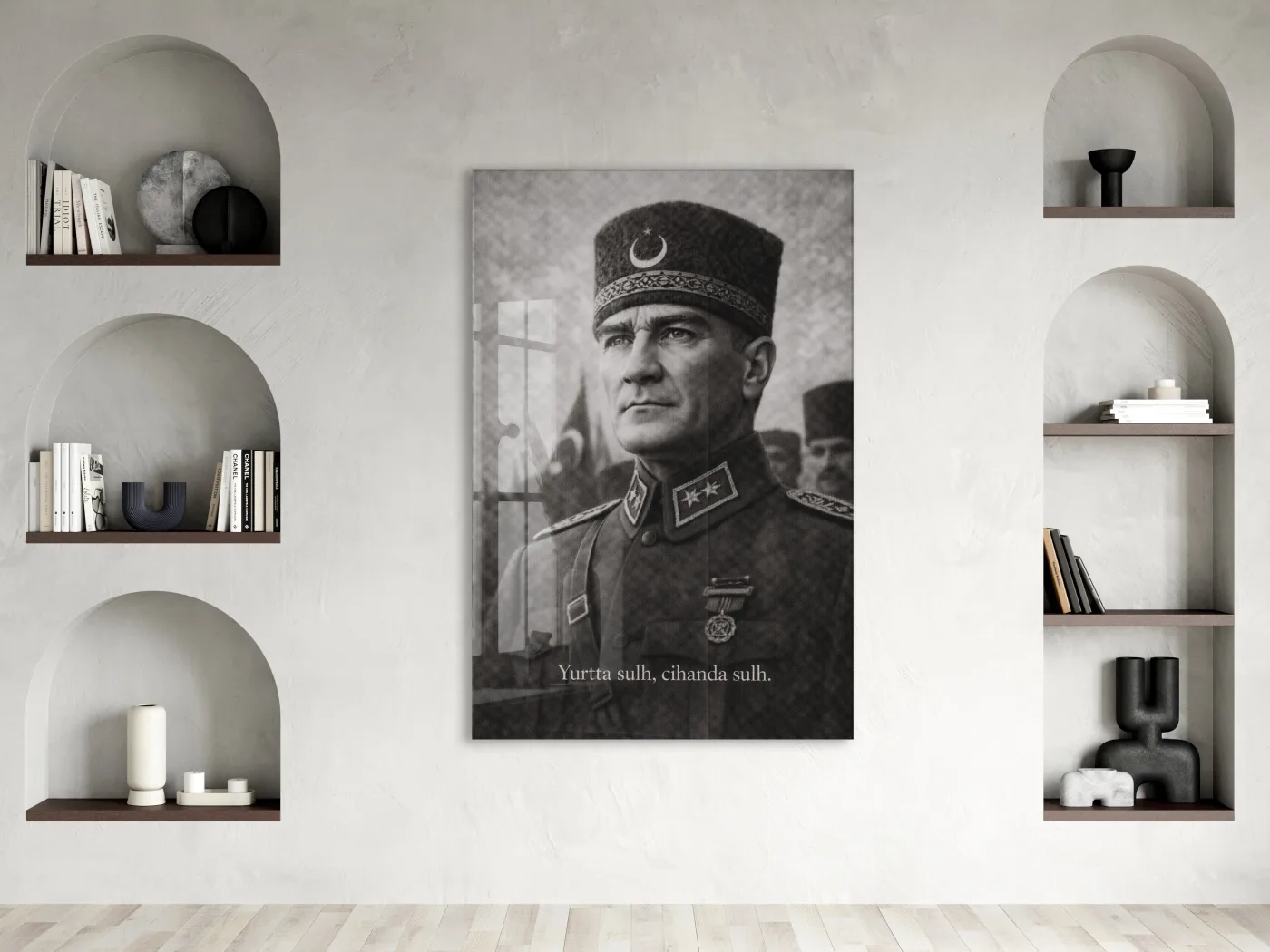 Mustafa Kemal Atatürk Cam Tablo - PeonyAta019 — görsel 2