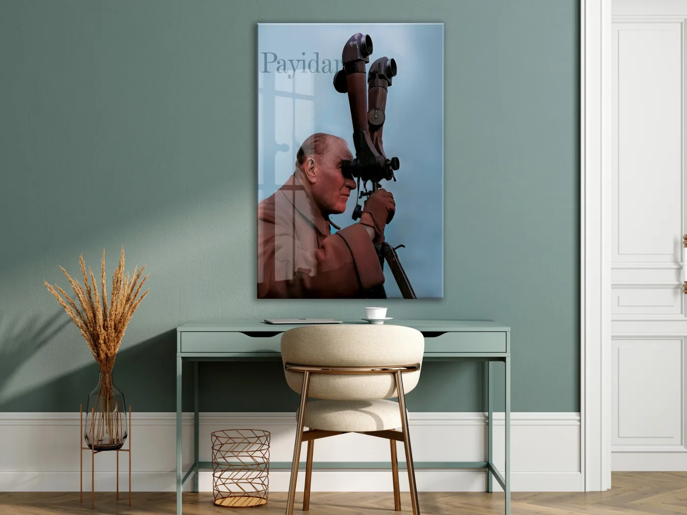 Payidar Atatürk Cam Tablo – İleri Görüş ve Stratejik Liderliği Yansıtan 4 mm Temperli Cam Duvar Dekoru-PeonyAta1012 — görsel 7