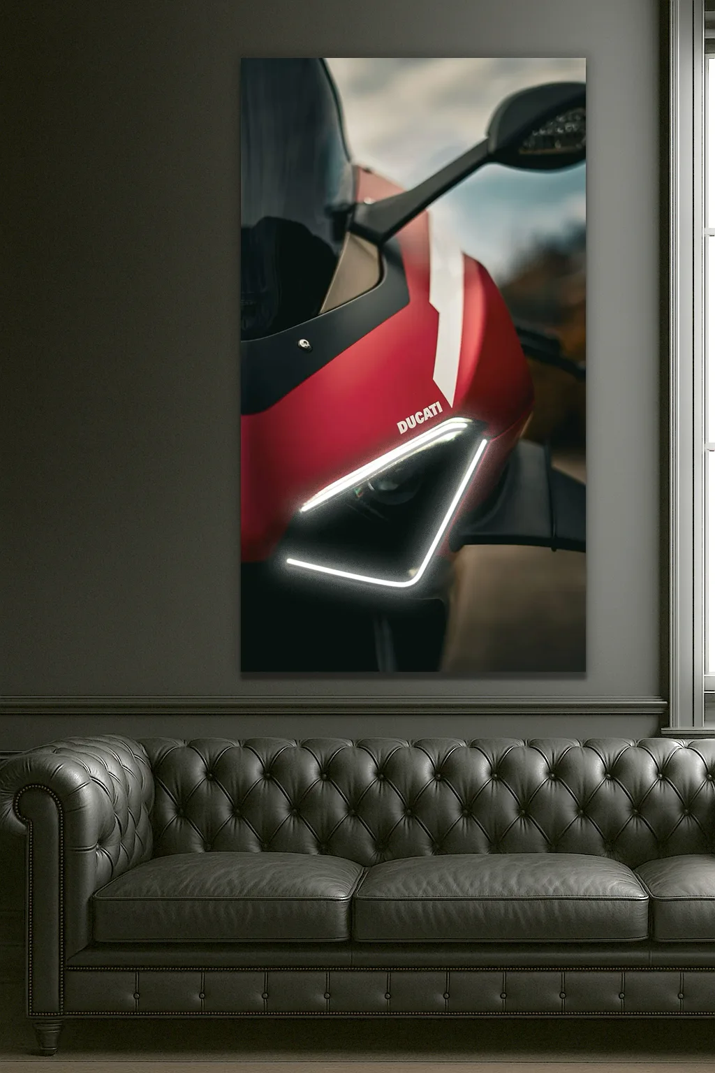Kırmızı Spor Motosiklet UV Baskı Neon Duvar Dekoru | Pleksi Üzeri LED Işıklı Tablo | Modern Motor Duvar Sanatı — görsel 5