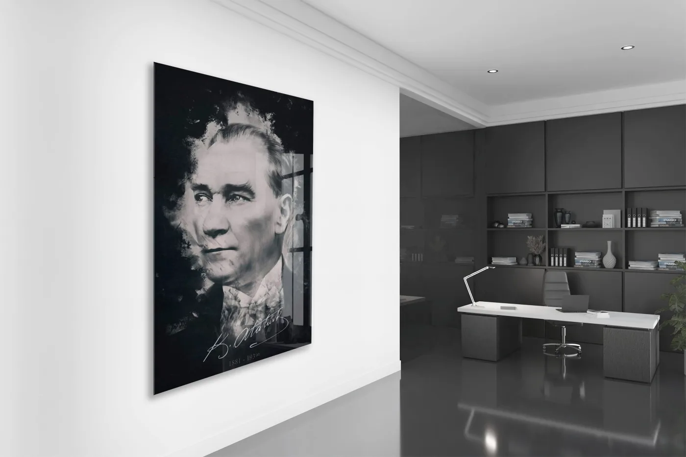 Mustafa Kemal Atatürk  | Modern Cam Tablo-PeonyAta102 — görsel 4