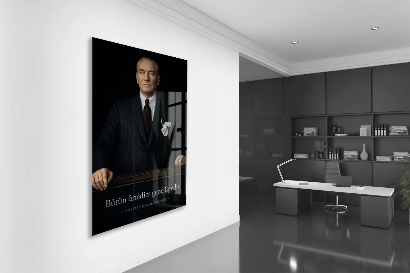 Mustafa Kemal Atatürk | Modern Cam Tablo-PeonyAta089 — görsel 4