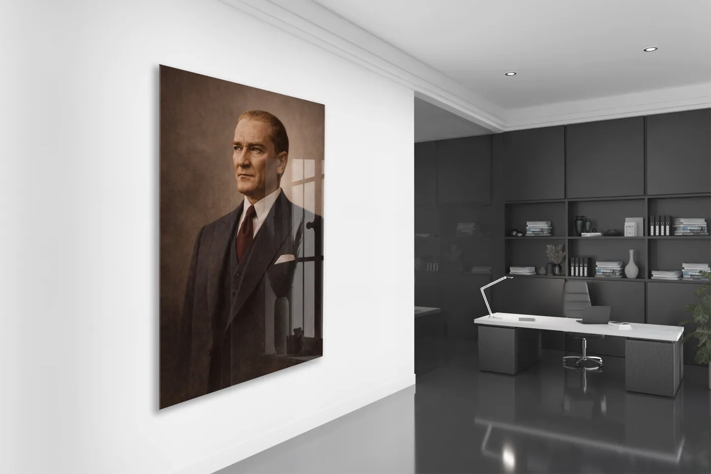 Mustafa Kemal Atatürk Cam Tablo - PeonyAta028 — görsel 4