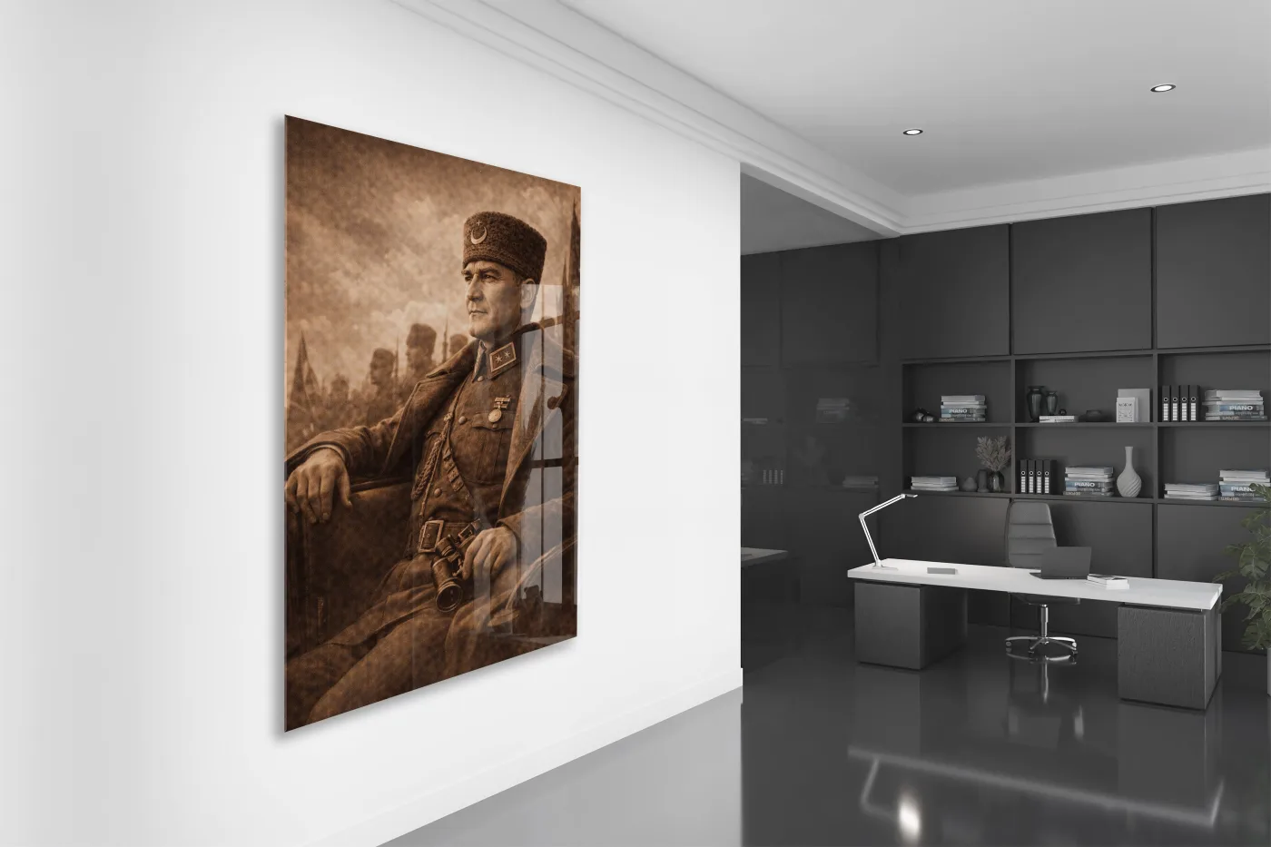 Mustafa Kemal Atatürk Cam Tablo - PeonyAta032 — görsel 4