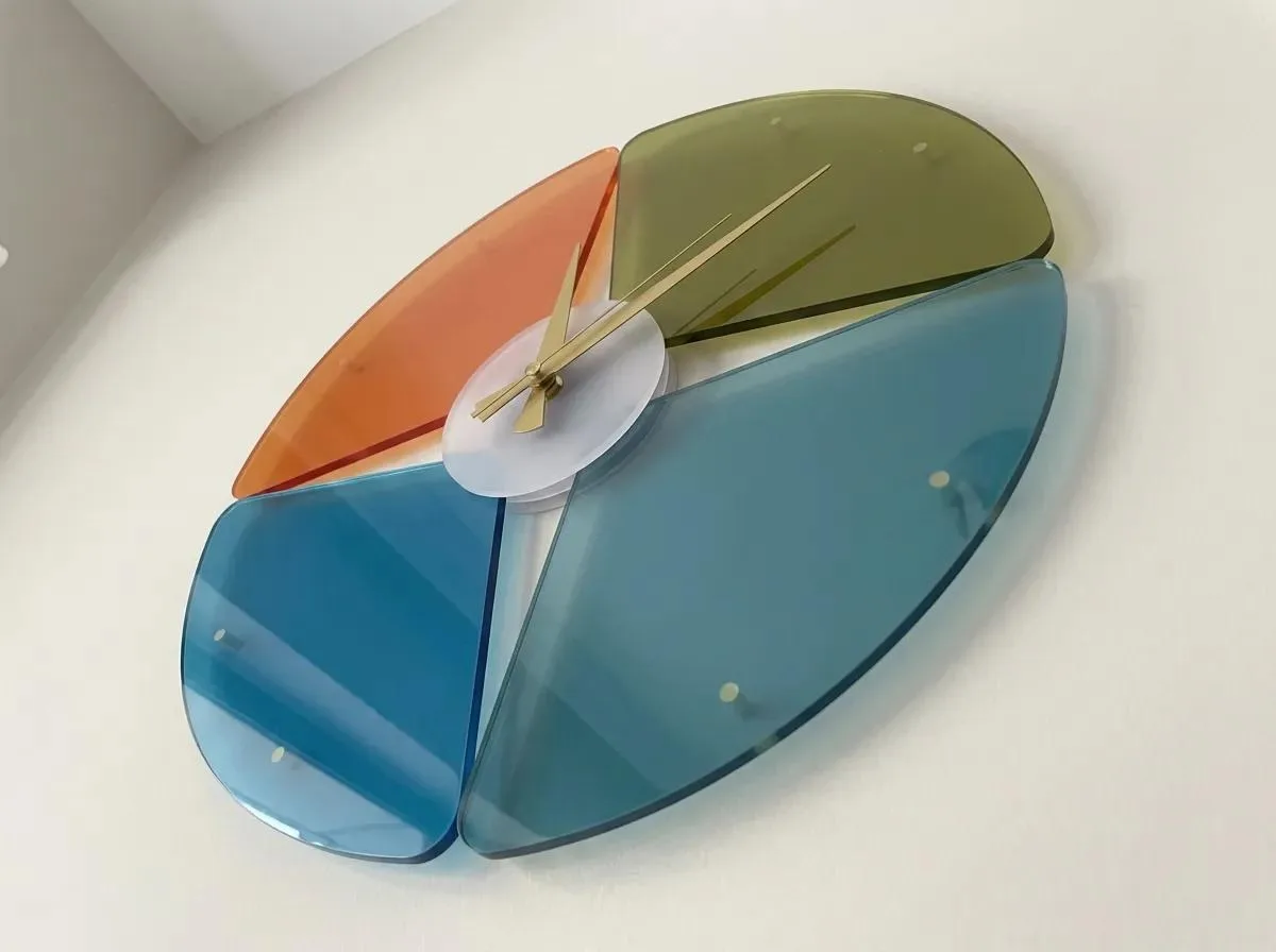 Orbit | Pleksi Duvar Saati 40 cm | UV Baskılı Modern Geometrik Saat — görsel 2
