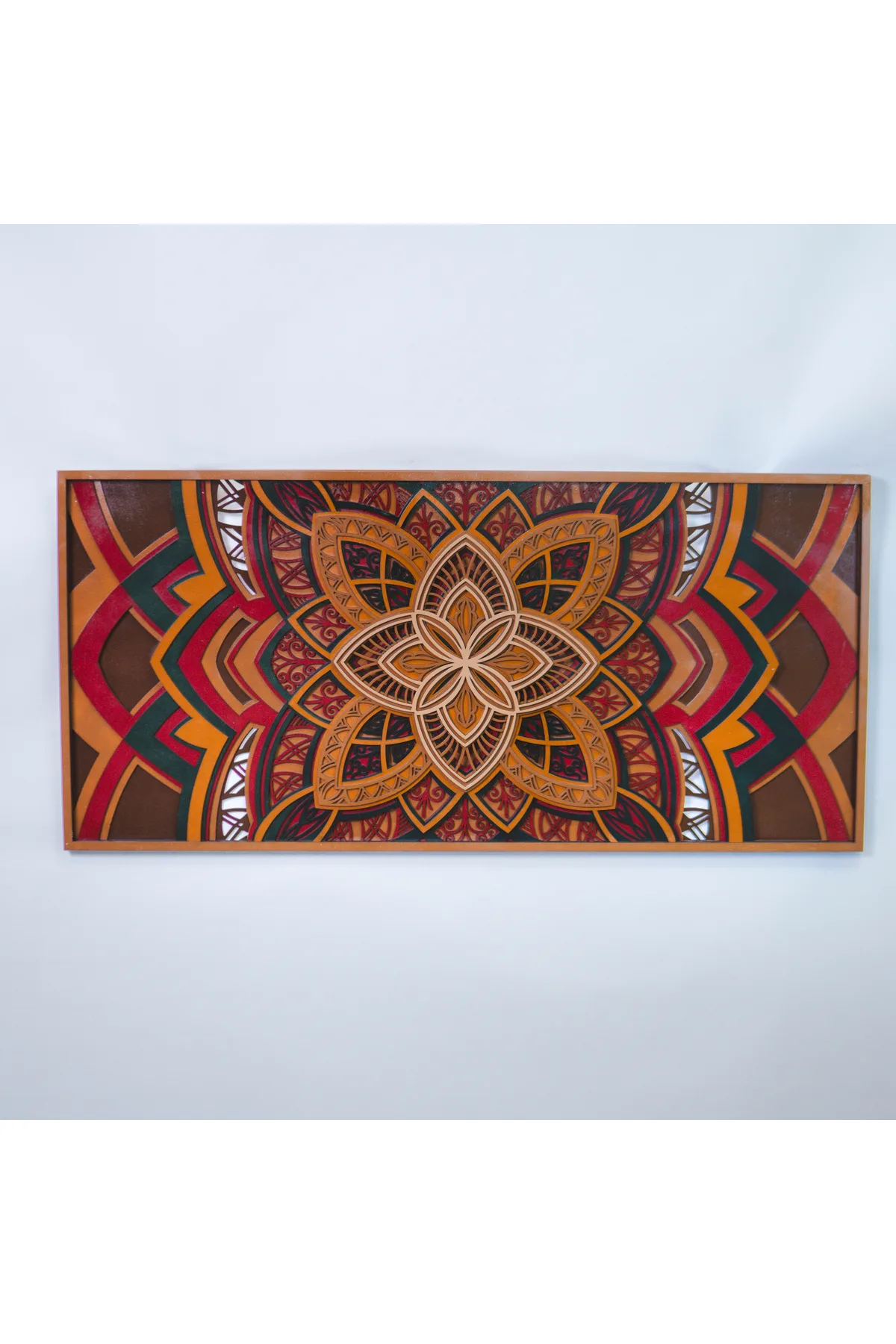 Boho Duvar Dekoru – El Yapımı 7 Katmanlı Renkli Mandala Ahşap Tablo – 3 Ölçü Seçeneği — görsel 1