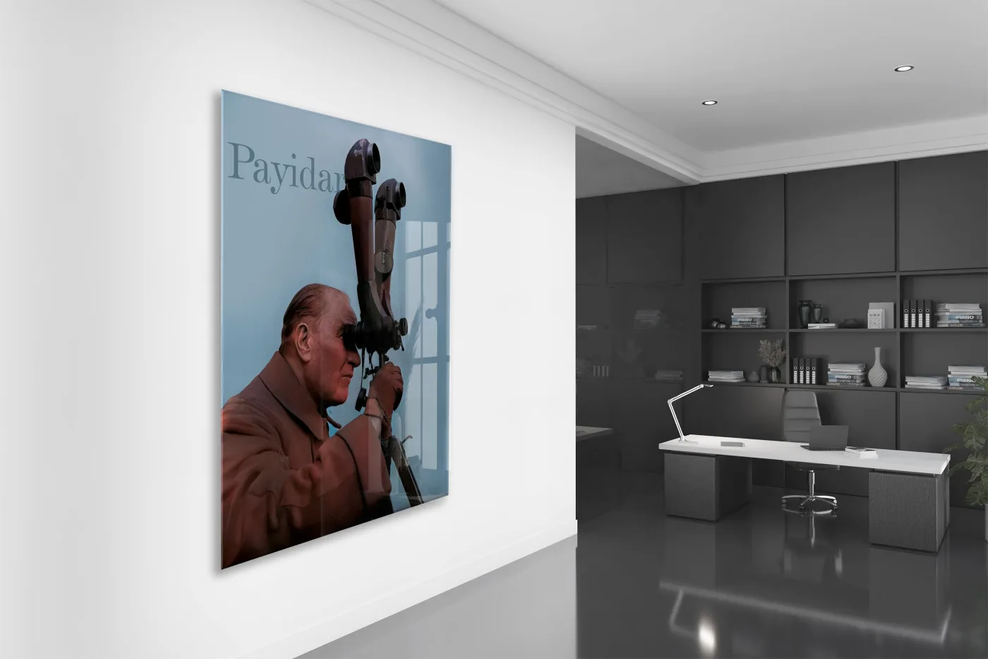 Payidar Atatürk Cam Tablo – İleri Görüş ve Stratejik Liderliği Yansıtan 4 mm Temperli Cam Duvar Dekoru-PeonyAta1012 — görsel 5