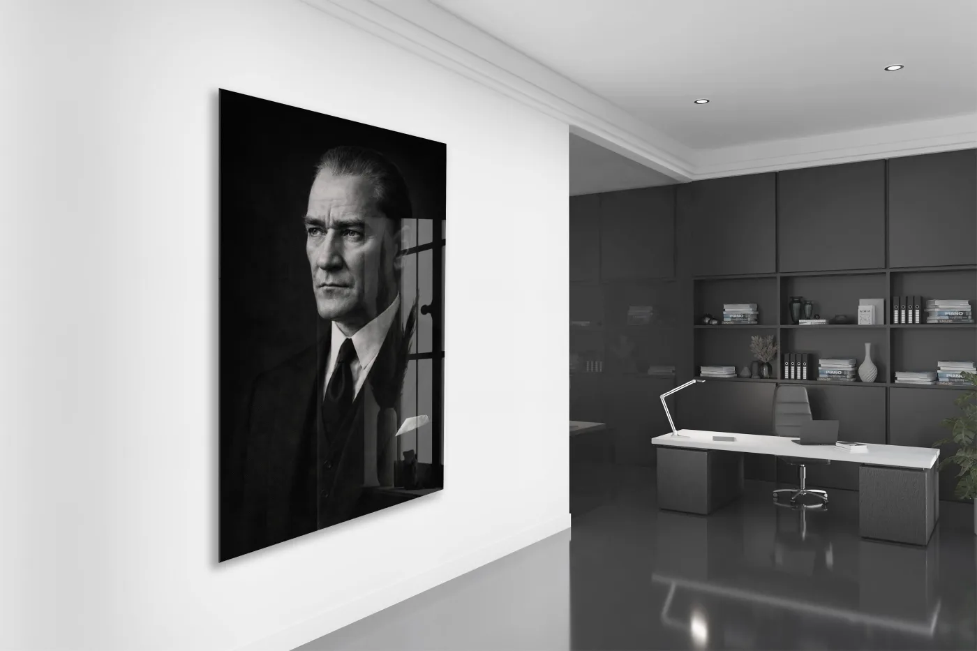 Mustafa Kemal Atatürk Cam Tablo - PeonyAta036 — görsel 3