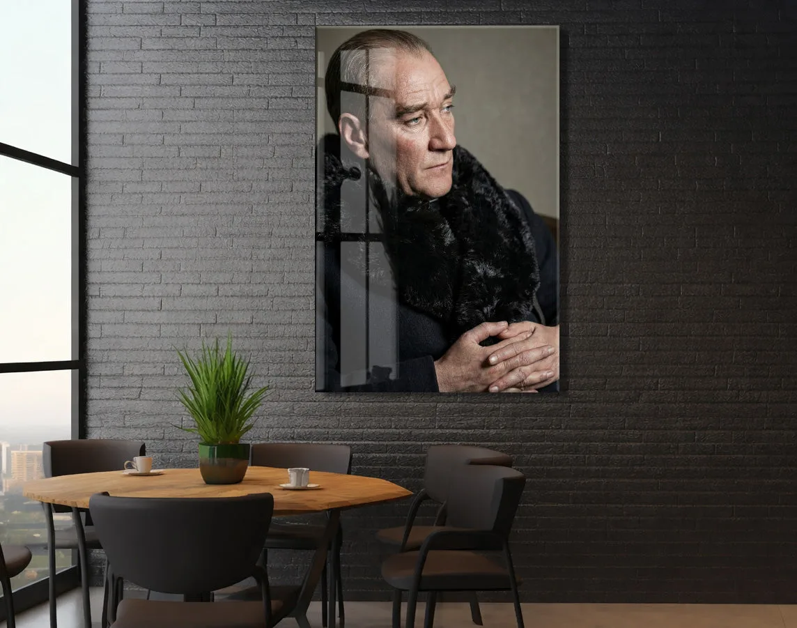 Mustafa Kemal Atatürk Portre Cam Tablo | Renkli 4 mm Temperli UV Baskılı Premium Duvar Dekoru -PeonyAta1310 — görsel 5