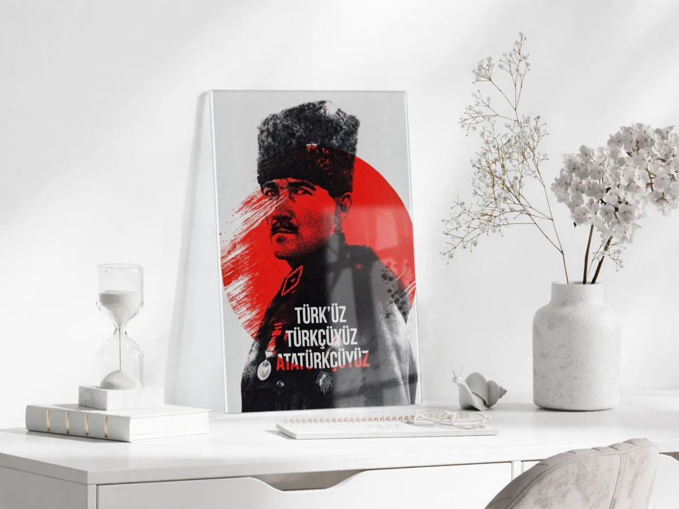 Mustafa Kemal Atatürk | Modern Cam Tablo-PeonyAta107 — görsel 3