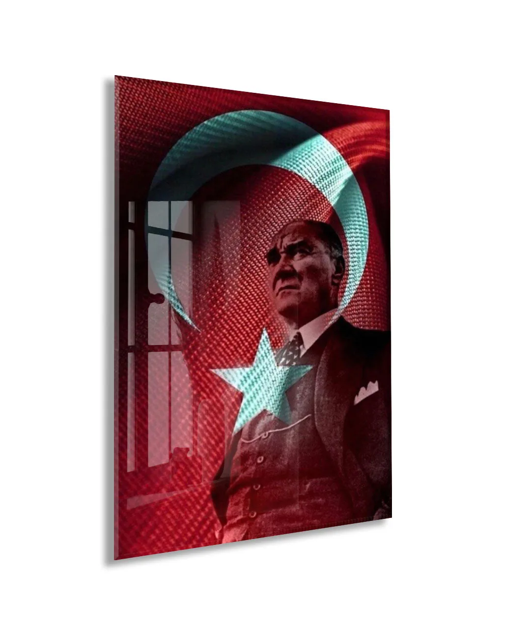 Mustafa Kemal Atatürk | Modern Cam Tablo-PeonyAta104 — görsel 1