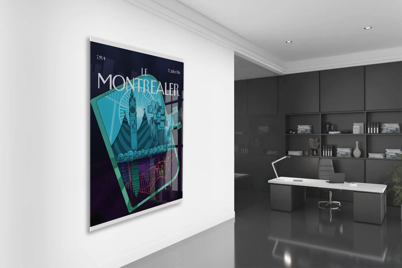 Montreal Şehir Posteri Cam Tablo | Modern Şehir Manzarası UV Baskılı Temperli Cam - Peony144 — görsel 4