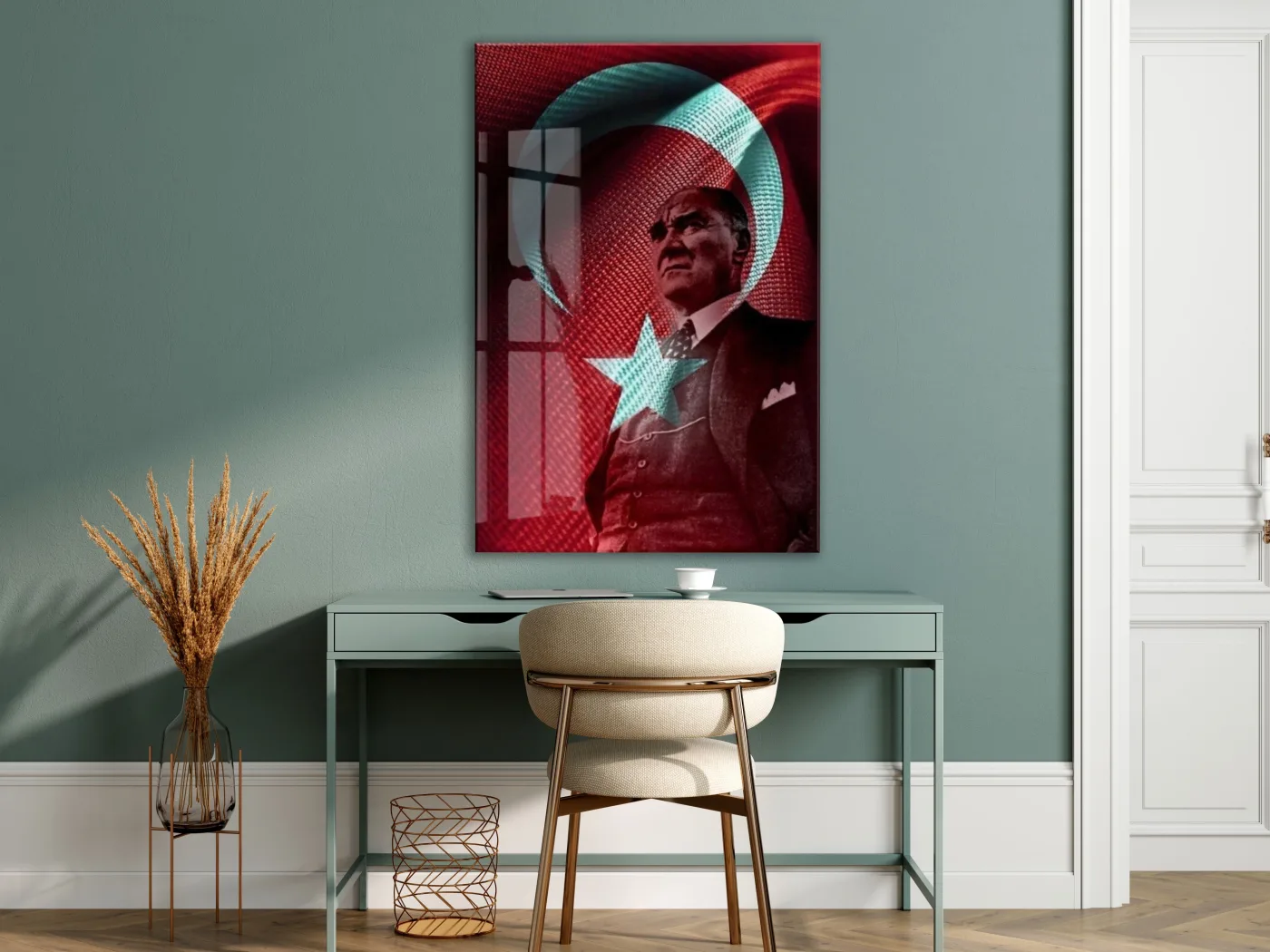 Mustafa Kemal Atatürk | Modern Cam Tablo-PeonyAta104 — görsel 6