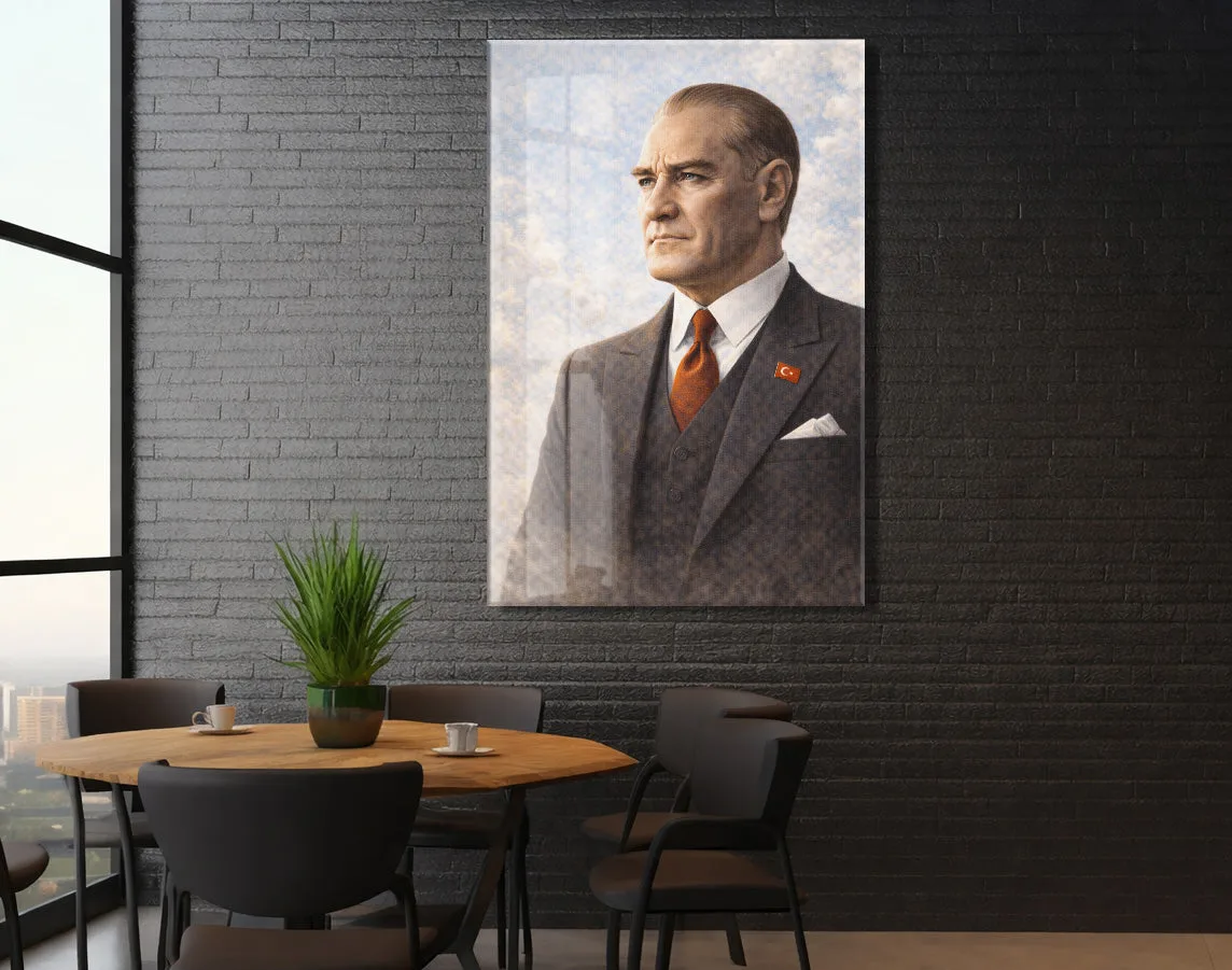 Mustafa Kemal Atatürk Cam Tablo - PeonyAta026 — görsel 5