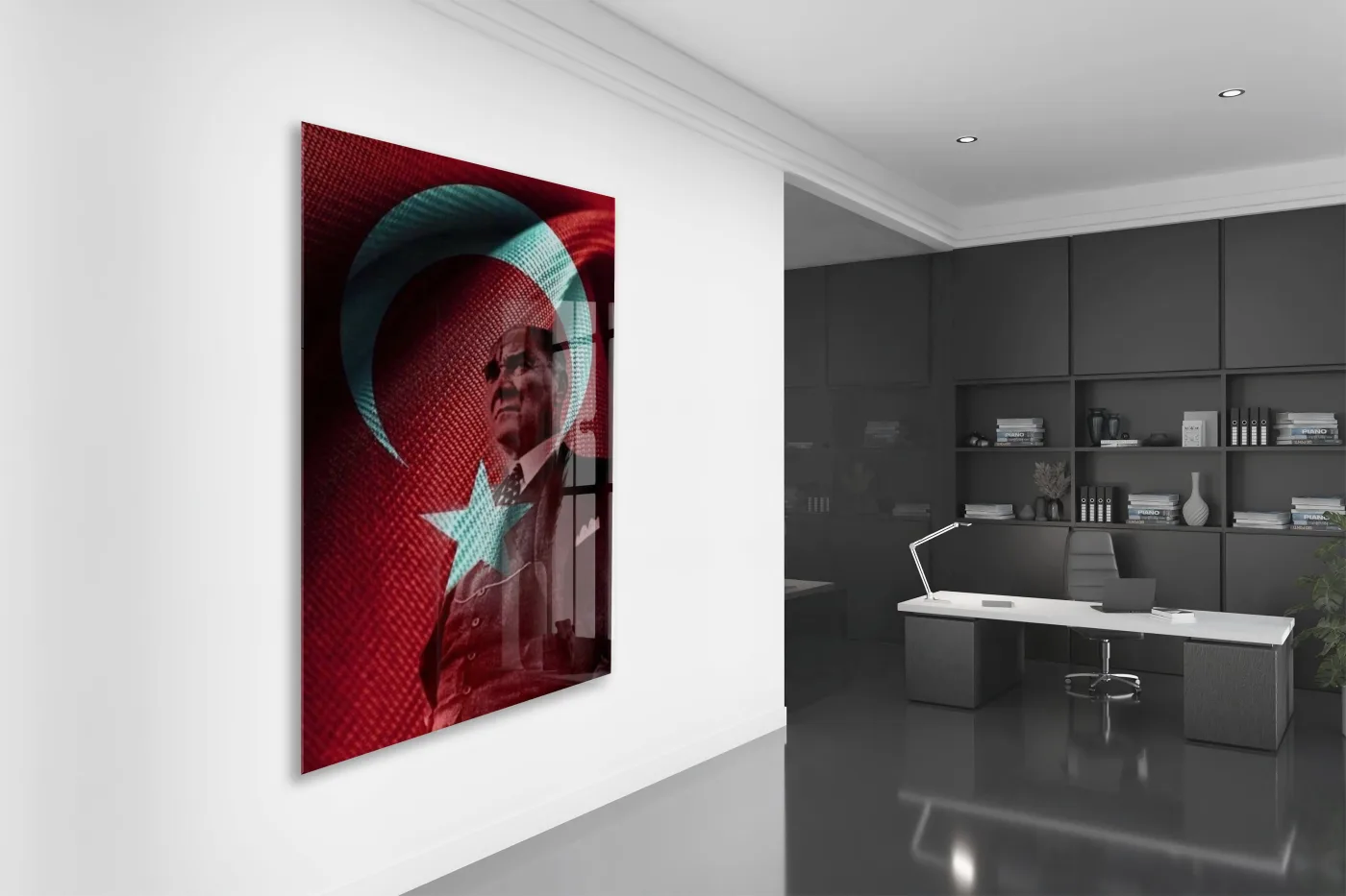 Mustafa Kemal Atatürk | Modern Cam Tablo-PeonyAta104 — görsel 4