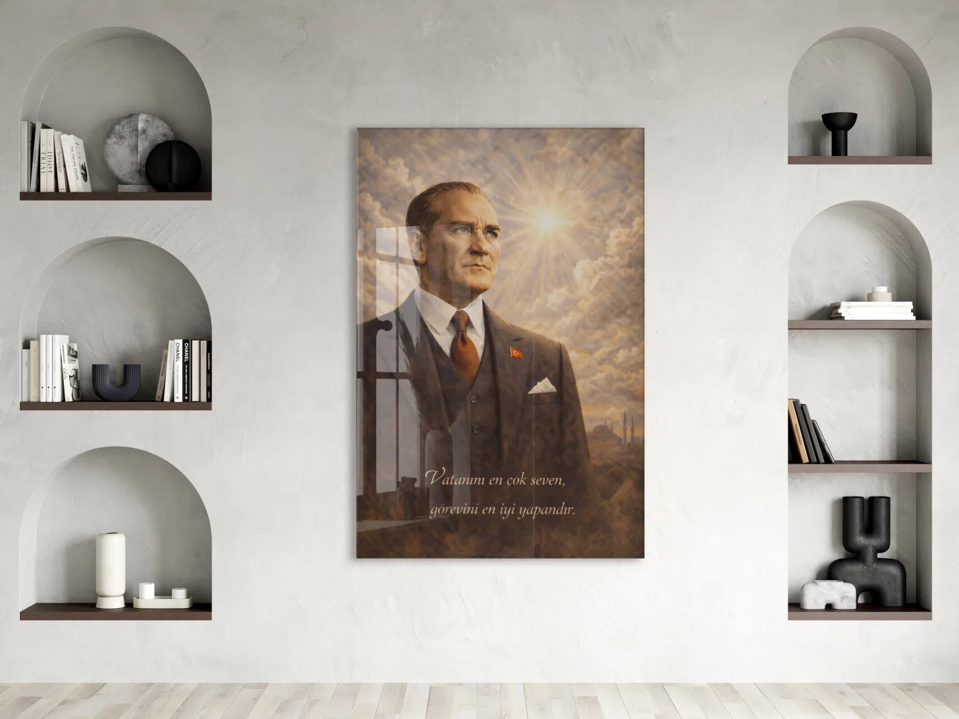 Mustafa Kemal Atatürk Cam Tablo - PeonyAta016 — görsel 2