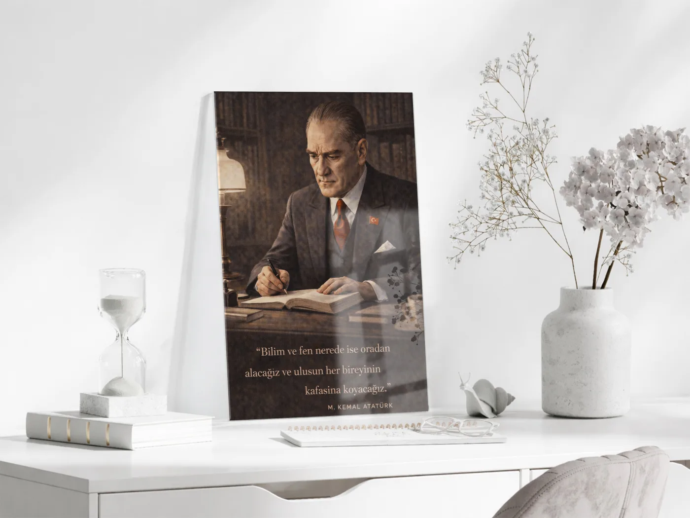 Mustafa Kemal Atatürk Cam Tablo - PeonyAta024 — görsel 3