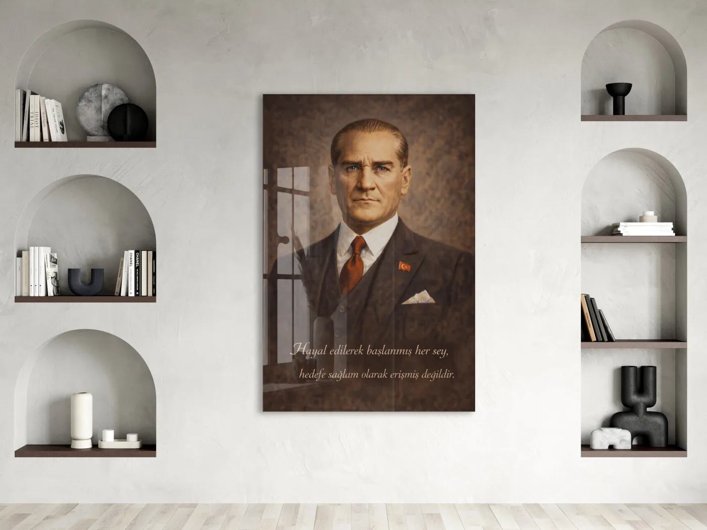 Mustafa Kemal Atatürk Cam Tablo - PeonyAta014 — görsel 2