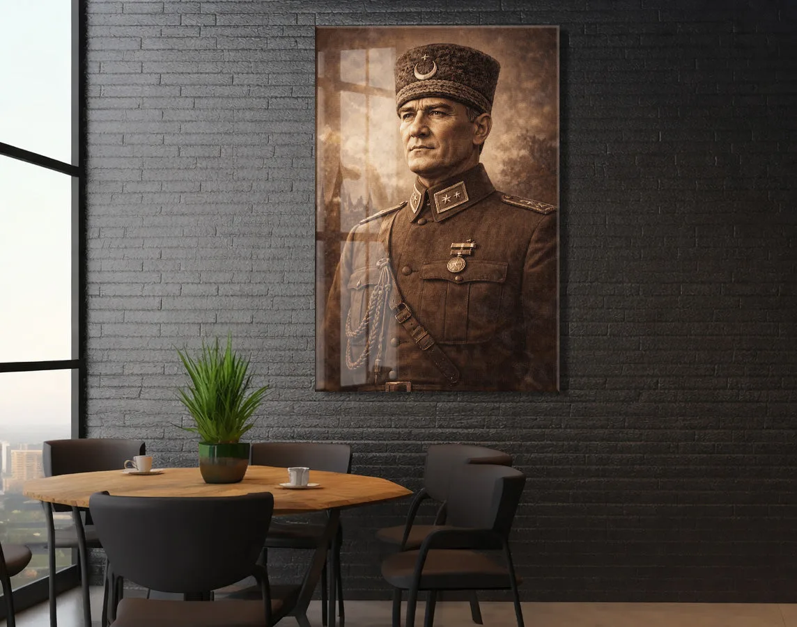 Mustafa Kemal Atatürk Cam Tablo - PeonyAta029 — görsel 5