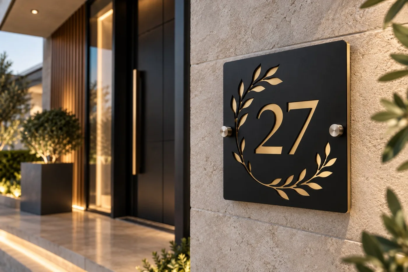 15x15 cm Kişiye Özel Ev ve Daire Kapı Numarası – Gold veya Silver Aynalı Pleksi Dekoratif Villa Numarası — görsel 3