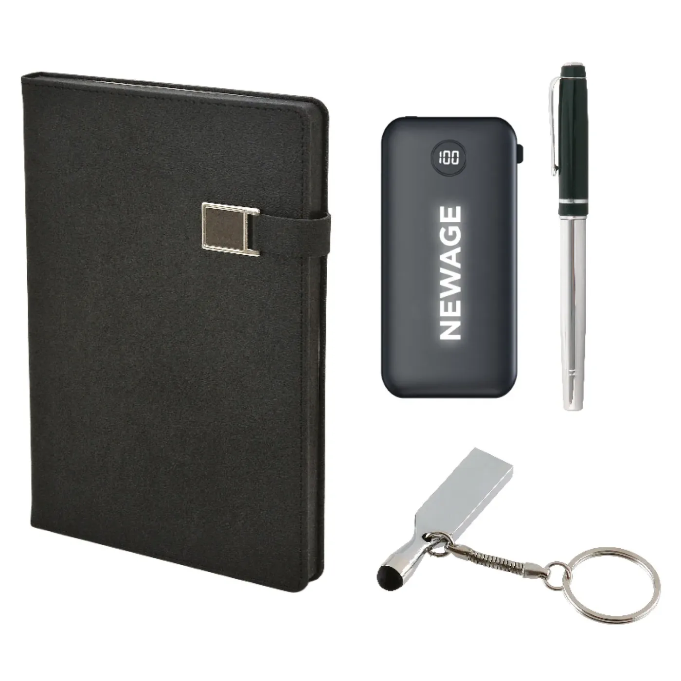 Premium Promosyon Lapseki 4’lü Kurumsal Hediye Seti – Powerbank, USB, Defter ve Roller Kalem — görsel 2