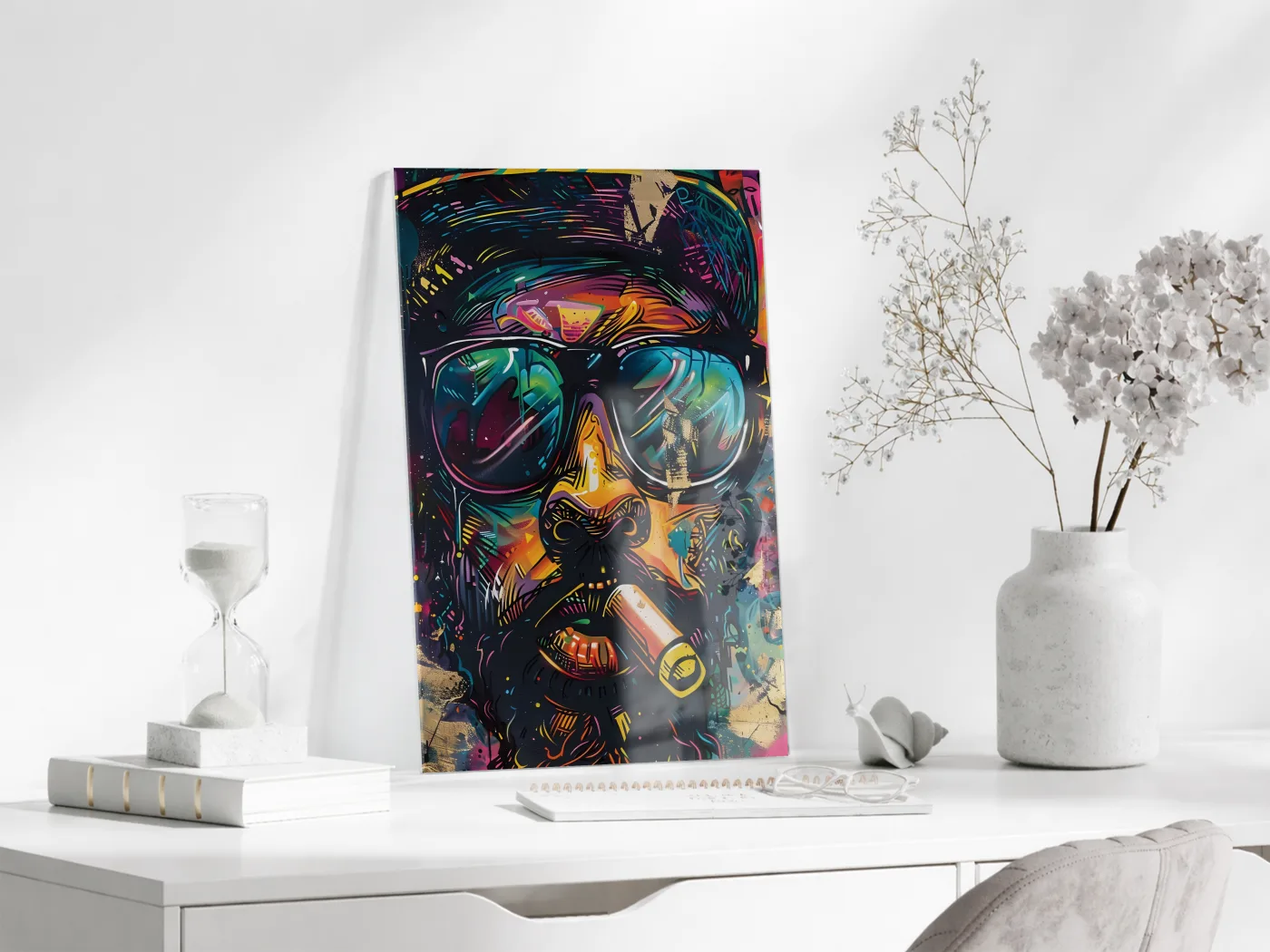 Pop Art Stilinde Renkli Maymun Portresi Cam Tablo – Modern, Cesur ve Dekoratif Duvar Sanatı - Peony029 — görsel 3