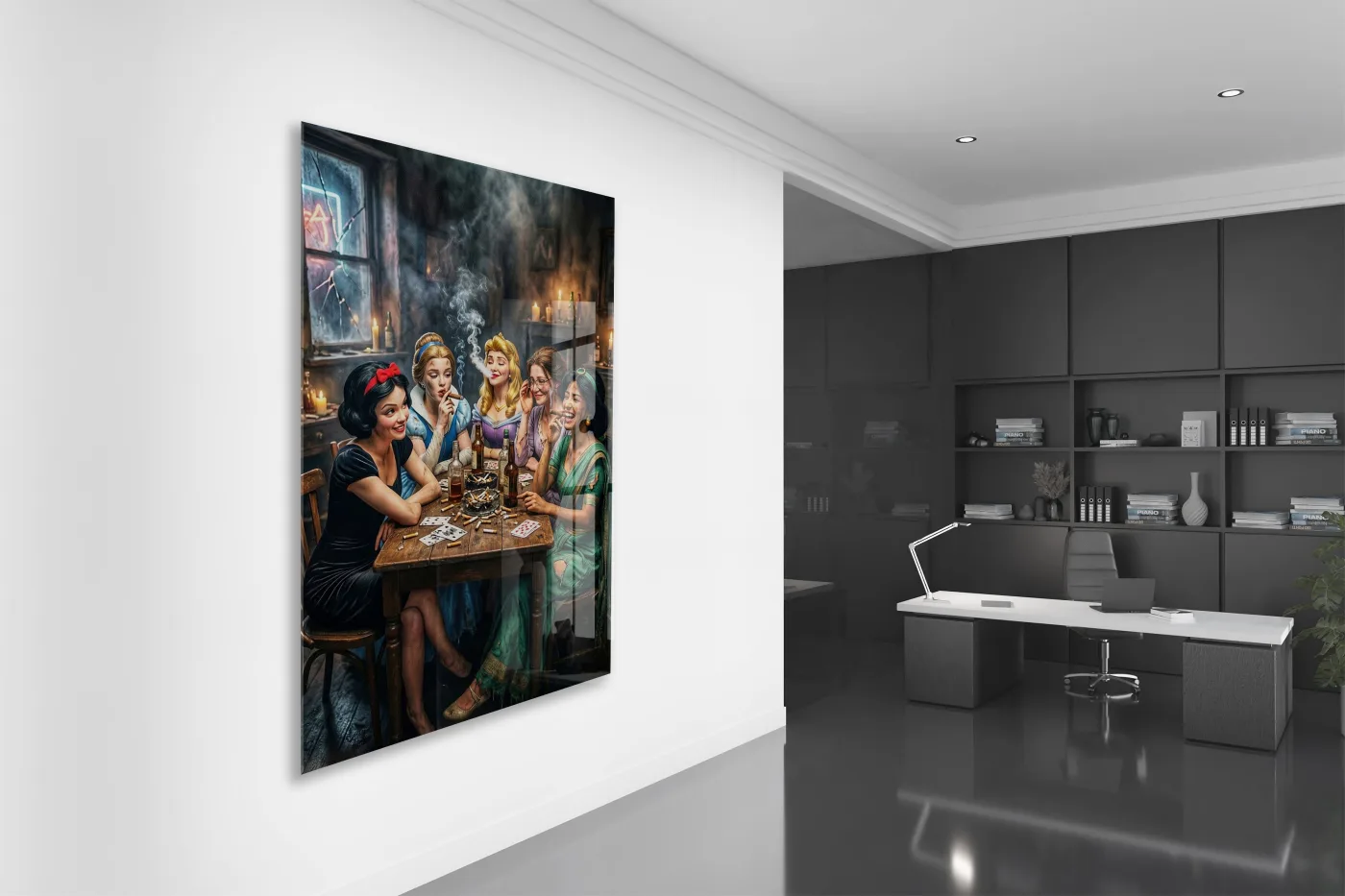 Sinema Tadında Poker Masası Tablosu – Modern & Retro Harman Duvar Sanatı - Peony107 — görsel 5