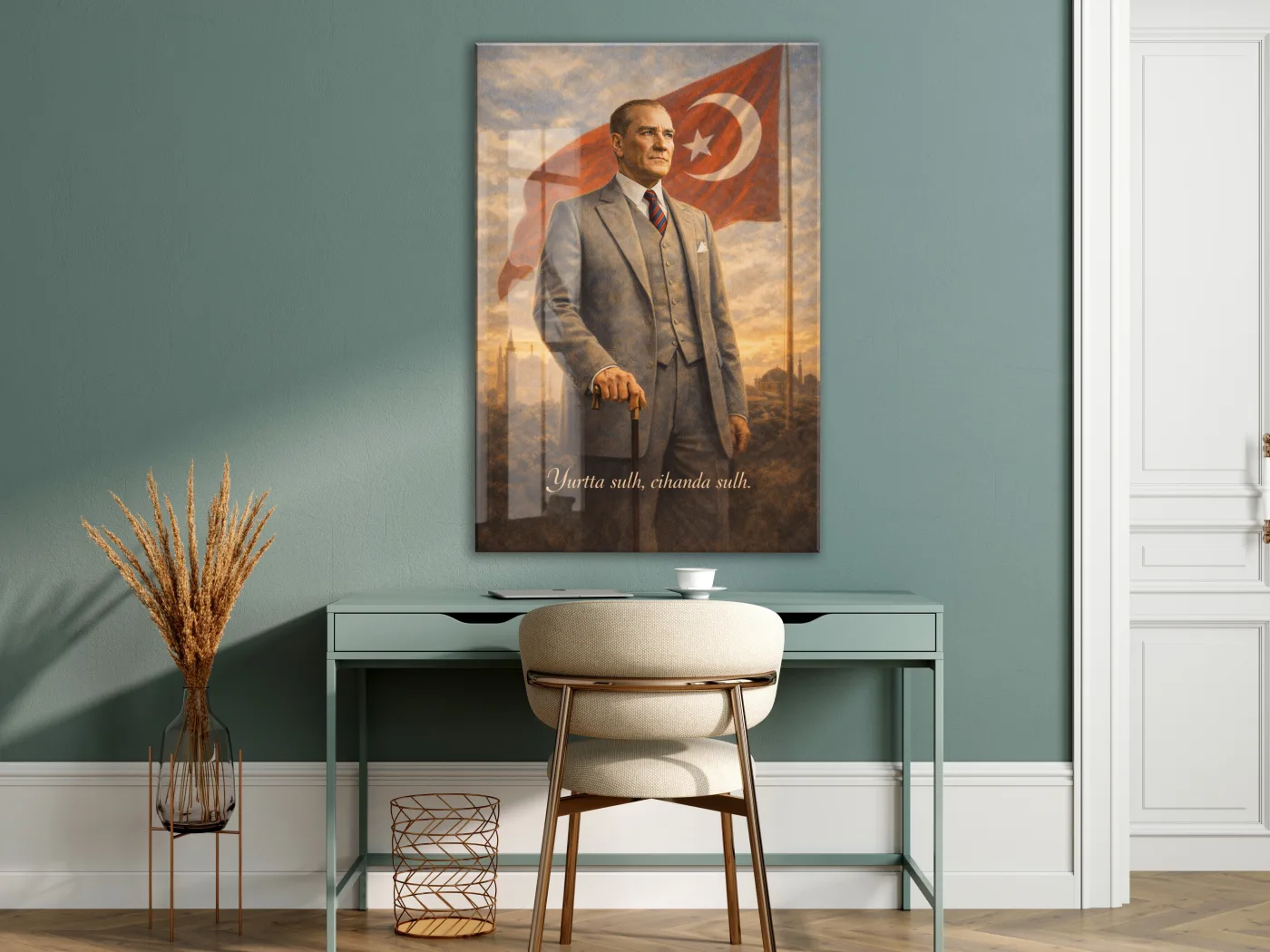 Mustafa Kemal Atatürk Cam Tablo - PeonyAta004 — görsel 6