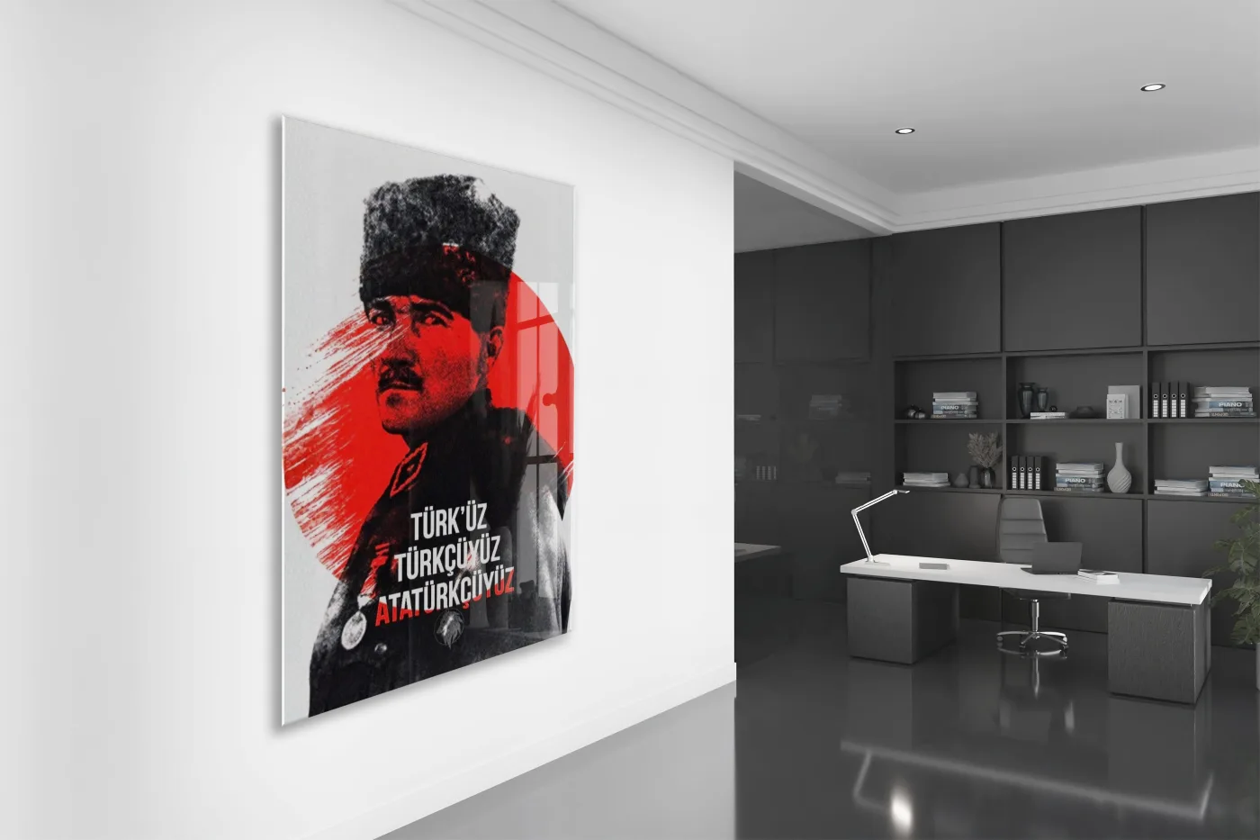 Mustafa Kemal Atatürk | Modern Cam Tablo-PeonyAta107 — görsel 4