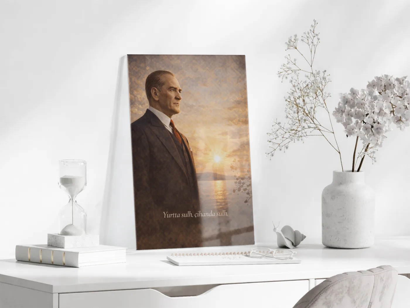 Mustafa Kemal Atatürk Cam Tablo - PeonyAta018 — görsel 3