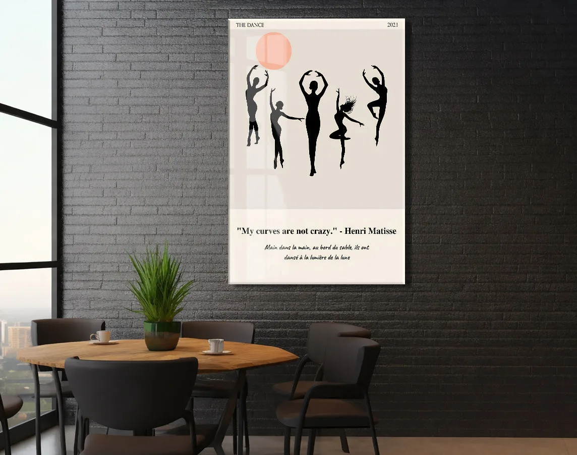 Matisse The Dance Cam Tablo | Minimal Dans Figürleri UV Baskılı Temperli Cam Duvar Dekoru - Peony160 — görsel 5