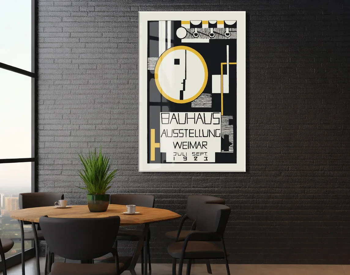 Bauhaus Tarzı Geometrik Cam Tablo | Minimalist Modern UV Baskılı Temperli Cam Duvar Dekoru - Peony162 — görsel 5