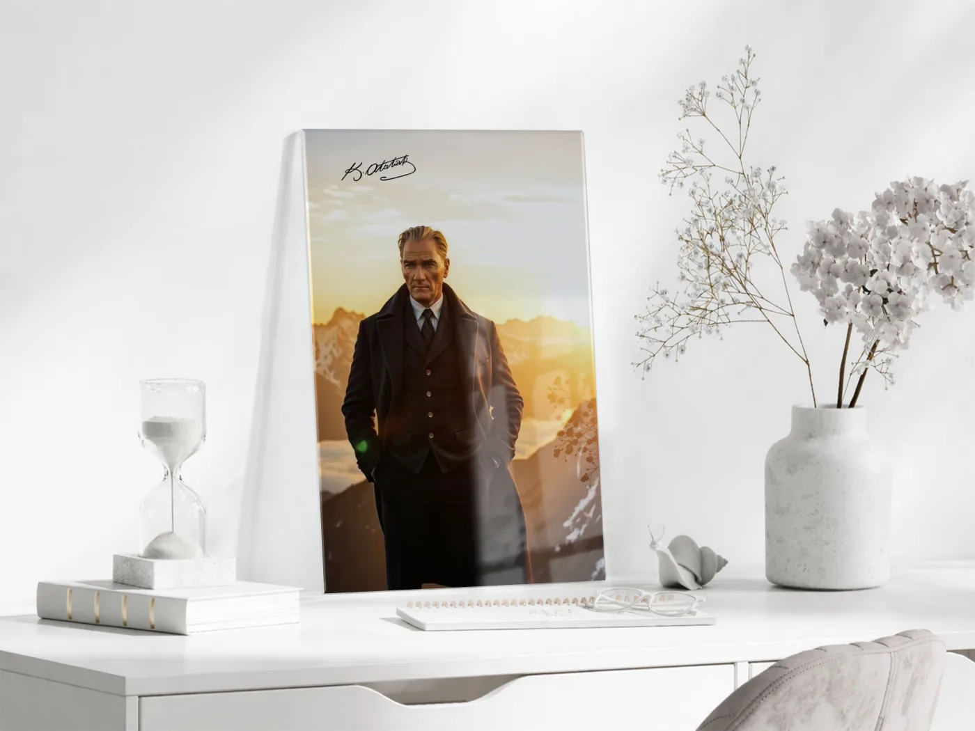 Mustafa Kemal Atatürk  | Modern Cam Tablo-PeonyAta092 — görsel 3
