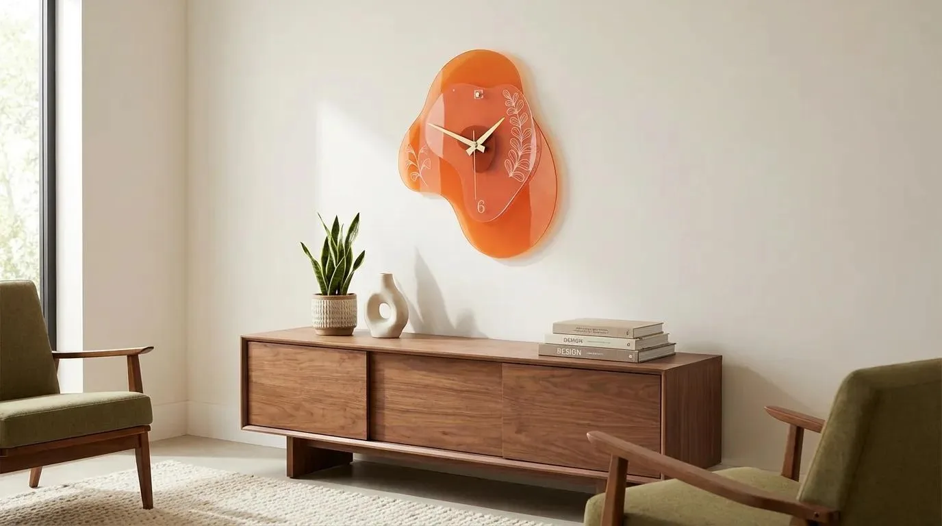 Solea | Pleksi Duvar Saati 40 cm | 2 Katmanlı UV Baskılı Modern Dekoratif Saat — görsel 4