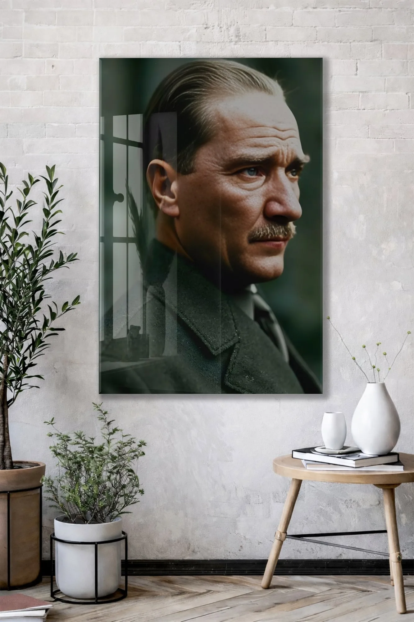 Atatürk Cam Tablo – Mustafa Kemal Atatürk Portresi Duvar Tablosu-PeonyAta1340 — görsel 2