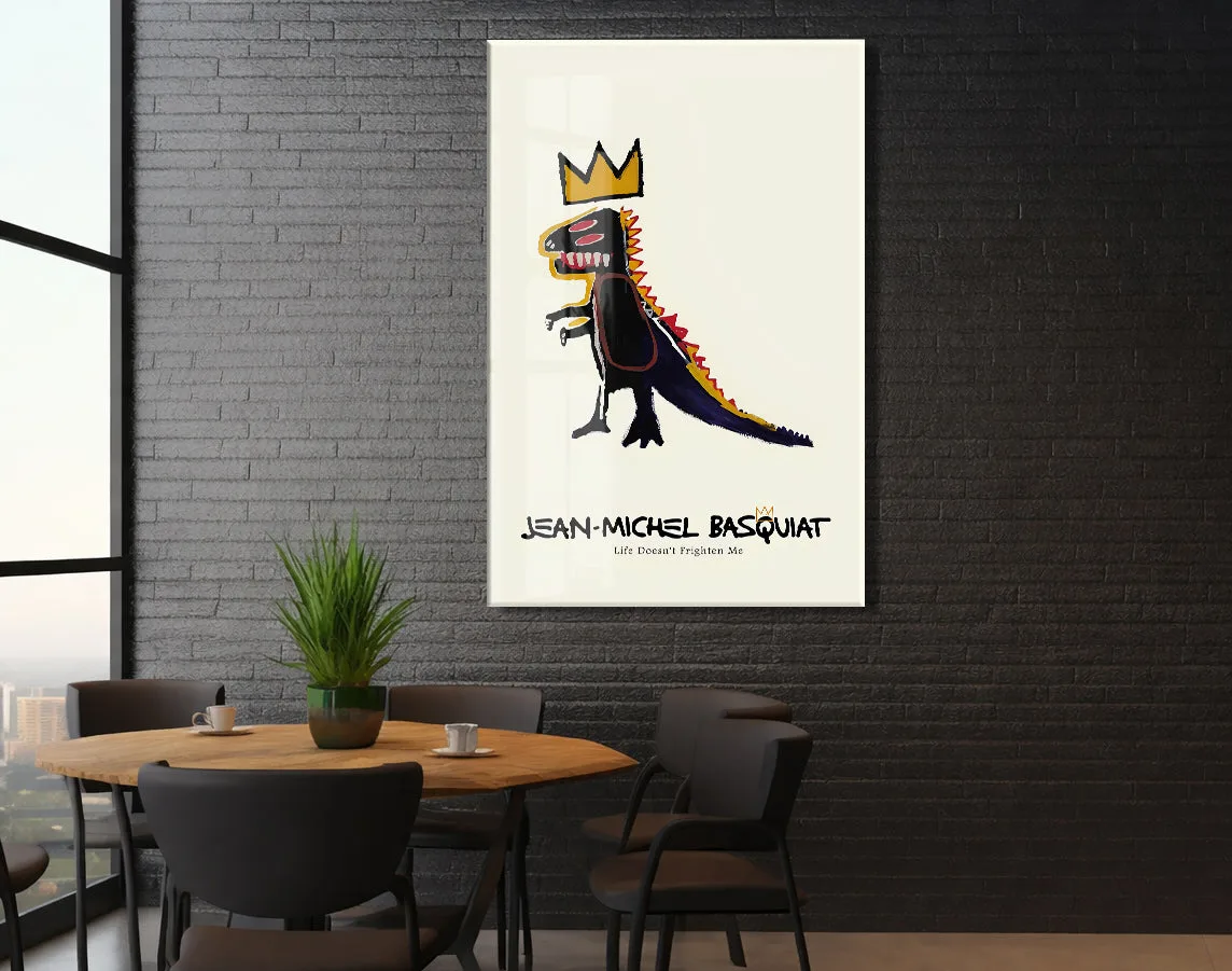Basquiat Tarzı Dinozor Cam Tablo | Pop Art UV Baskılı Temperli Cam Duvar Dekoru - Peony161 — görsel 5