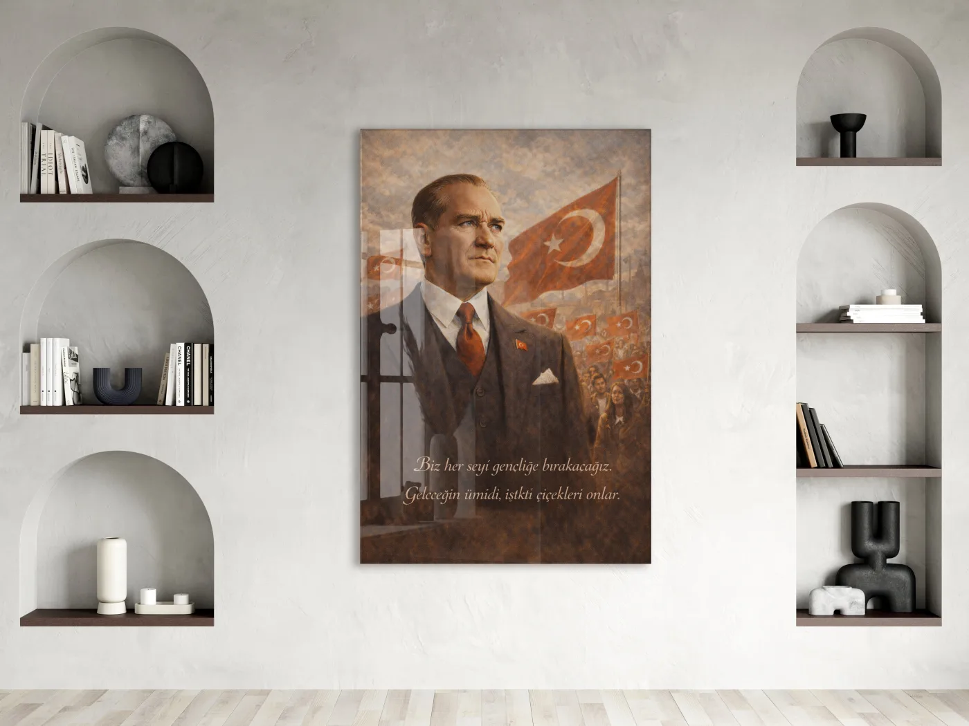 Mustafa Kemal Atatürk Cam Tablo - PeonyAta012 — görsel 2