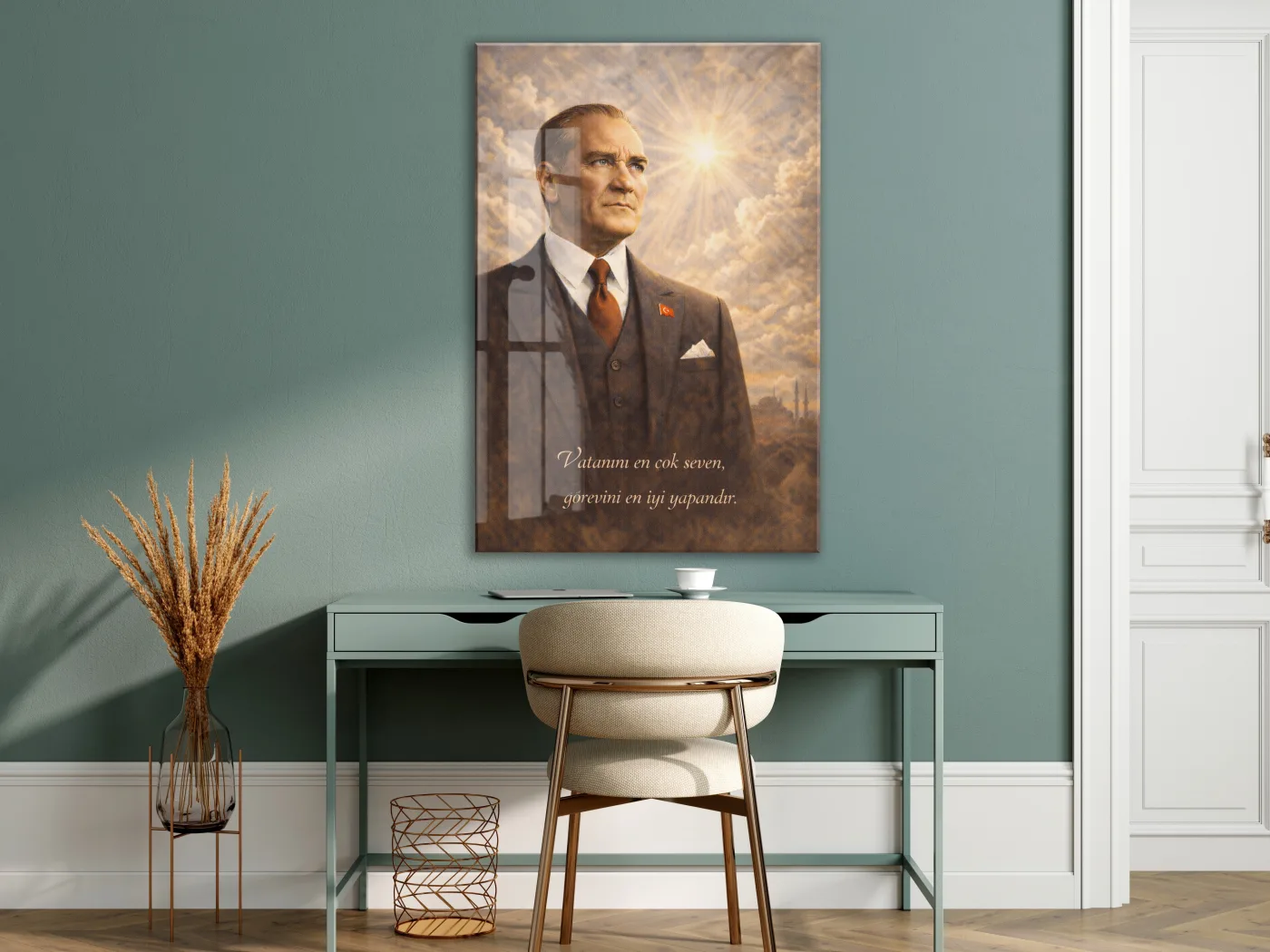 Mustafa Kemal Atatürk Cam Tablo - PeonyAta016 — görsel 6