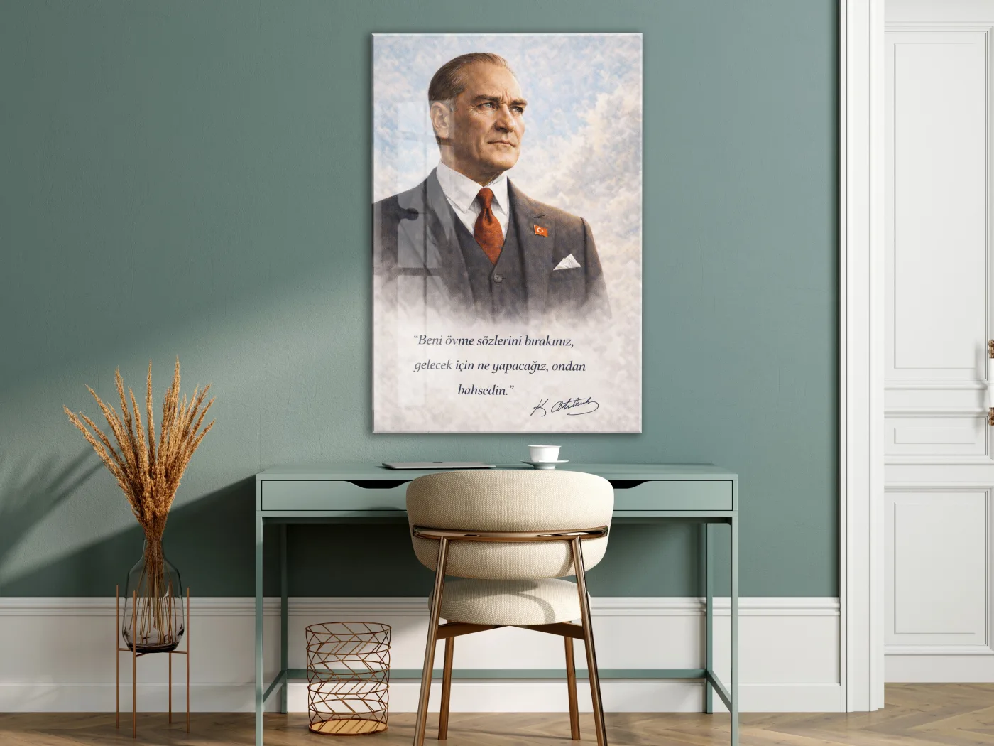 Mustafa Kemal Atatürk Cam Tablo - PeonyAta022 — görsel 4