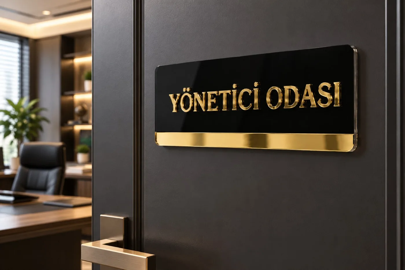 Kişiye Özel Pleksi Ofis Kapı Tabelası 15x30 cm – Gold veya Silver Aynalı Pleksi Harfli İş Yeri Oda İsimliği — görsel 4