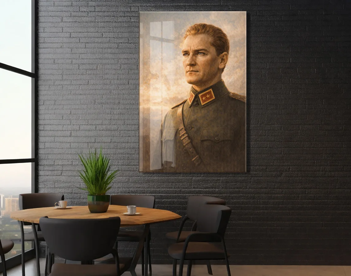 Mustafa Kemal Atatürk Cam Tablo - PeonyAta037 — görsel 5