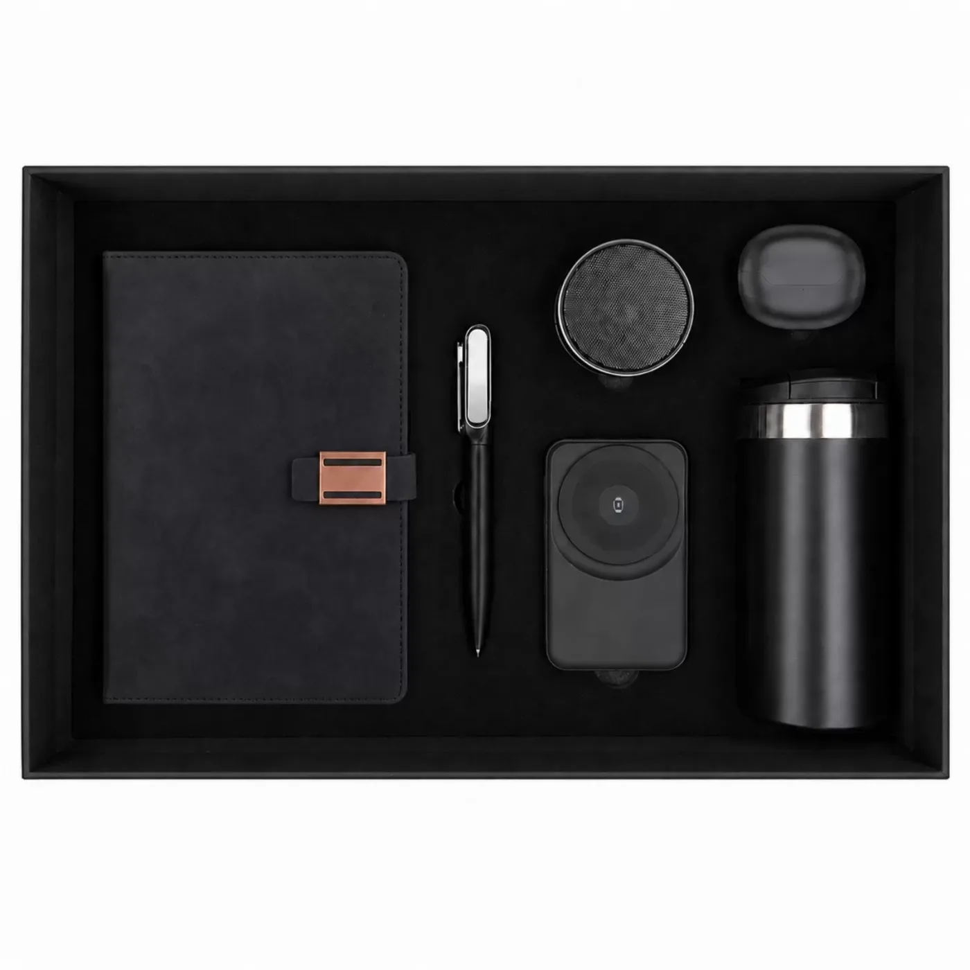 Premium Promosyon Plaza 6’lı Teknolojik Kurumsal Hediye Seti – Magsafe Powerbank, Termos, Bluetooth Kulaklık ve Hoparlör — görsel 1