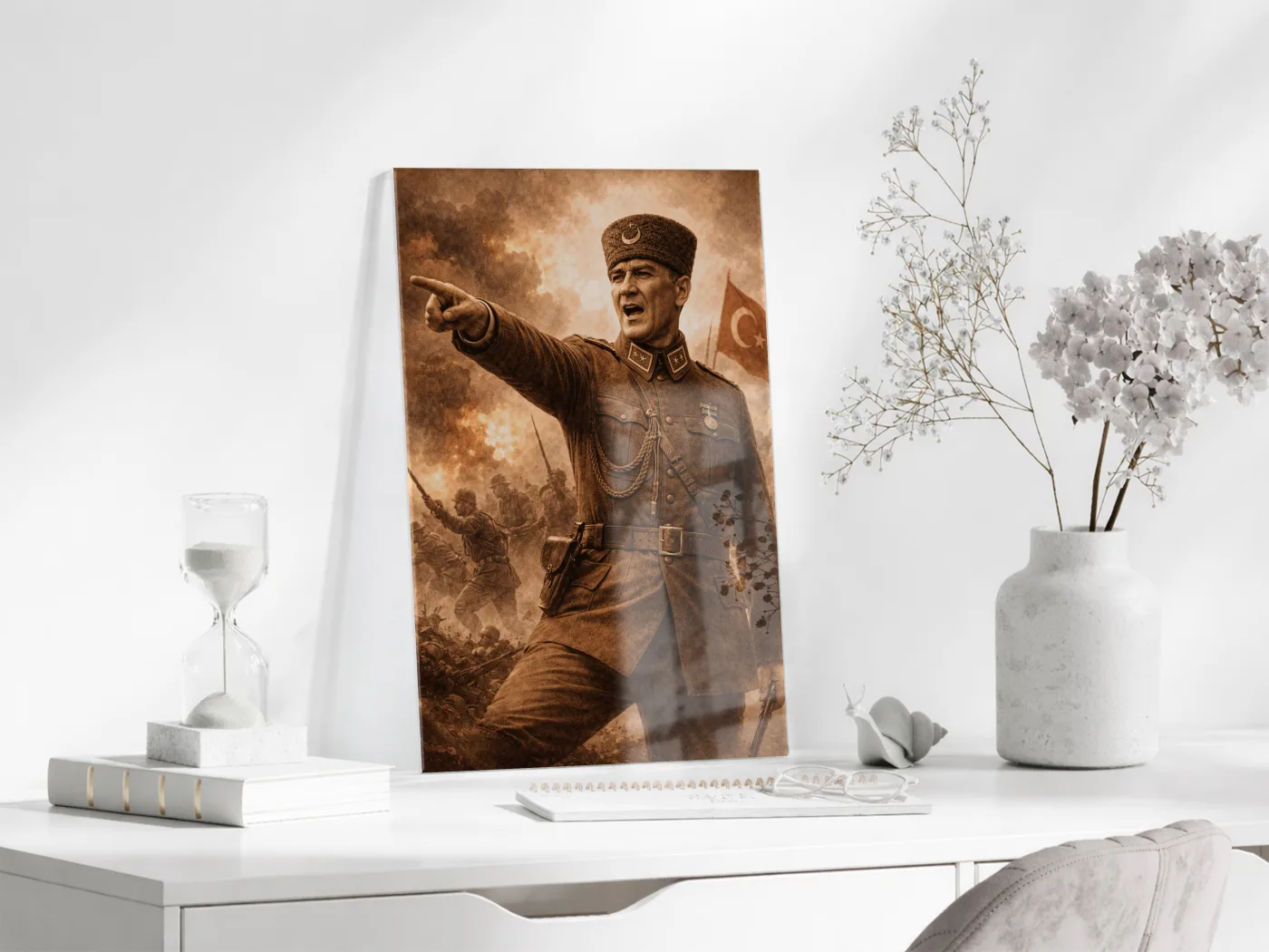 Mustafa Kemal Atatürk Cam Tablo - PeonyAta034 — görsel 6