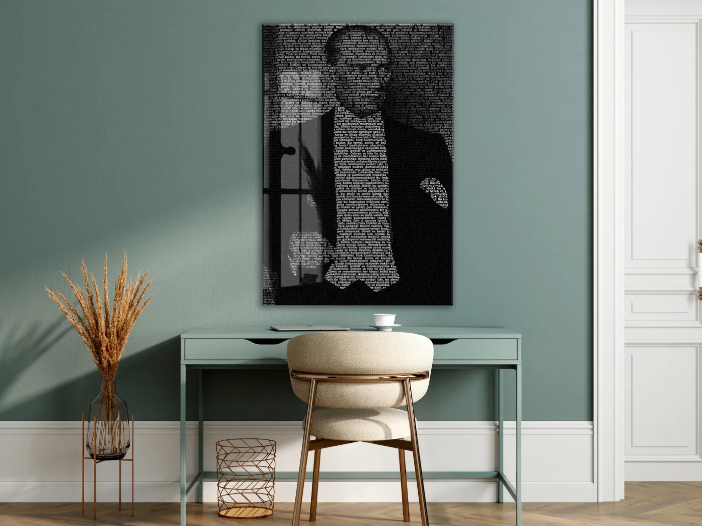 Gençiliğe Hitabe - Silüet Atatürk Cam Tablo | Modern Siyah Tasarım, Anlamlı Atatürk Duvar Dekoru, UV Baskı Temperli Cam Tablo PeonyAta050 — görsel 7