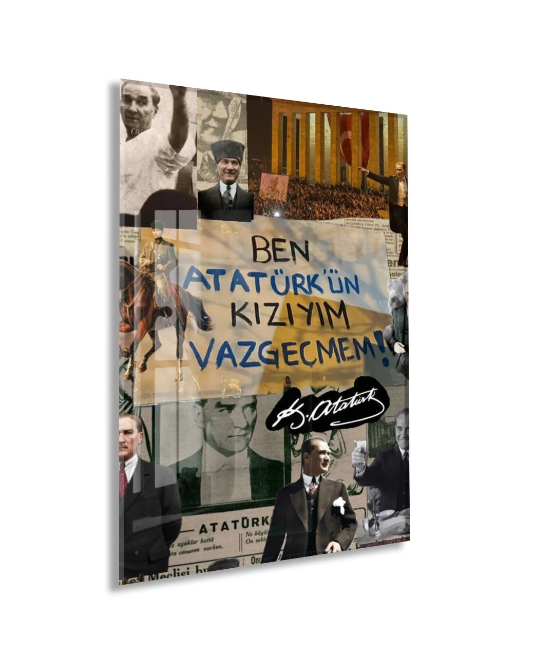 Mustafa Kemal Atatürk | Modern Cam Tablo-PeonyAta098 — görsel 1