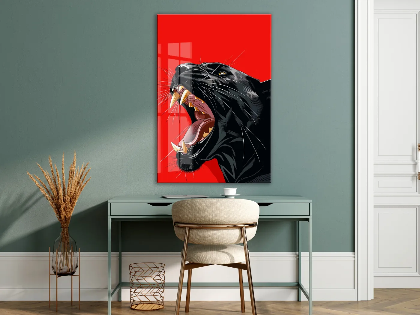 Black Panther Close-Up – Modern Pop Art Cam Tablo- Peony141 — görsel 7