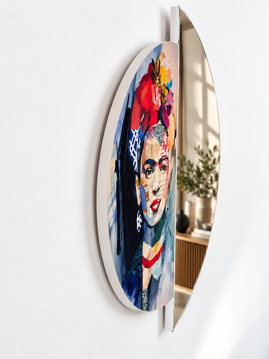 Frida Dekoratif Duvar Aynası – UV Baskılı Modern Tasarım Ayna — görsel 1