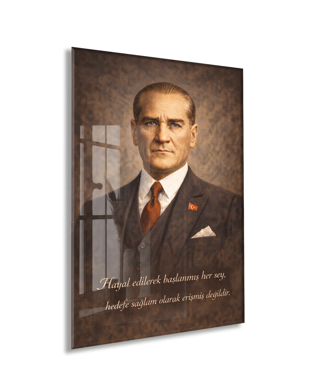 Mustafa Kemal Atatürk Cam Tablo - PeonyAta014 — görsel 1